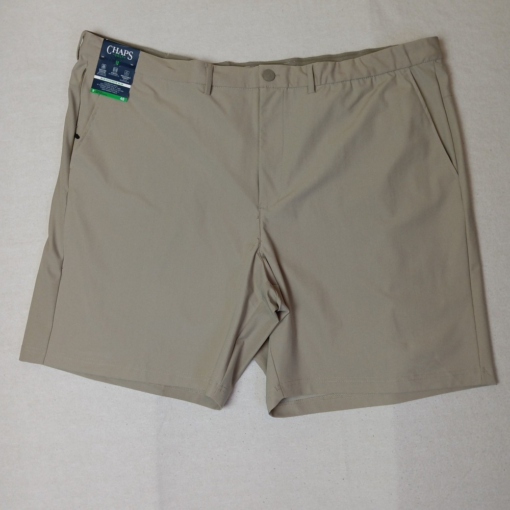 Chaps Golf Mens Tan Khaki Slim Fit 9" Performance Shorts 46 - NWT‎